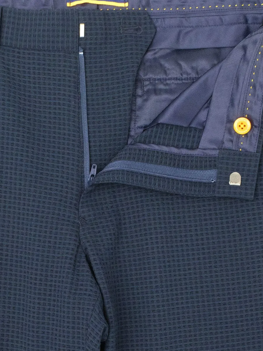 TAKEO KIKUCHI MEN NAVY CS PRIMEFLEX DOTAIR PANTS