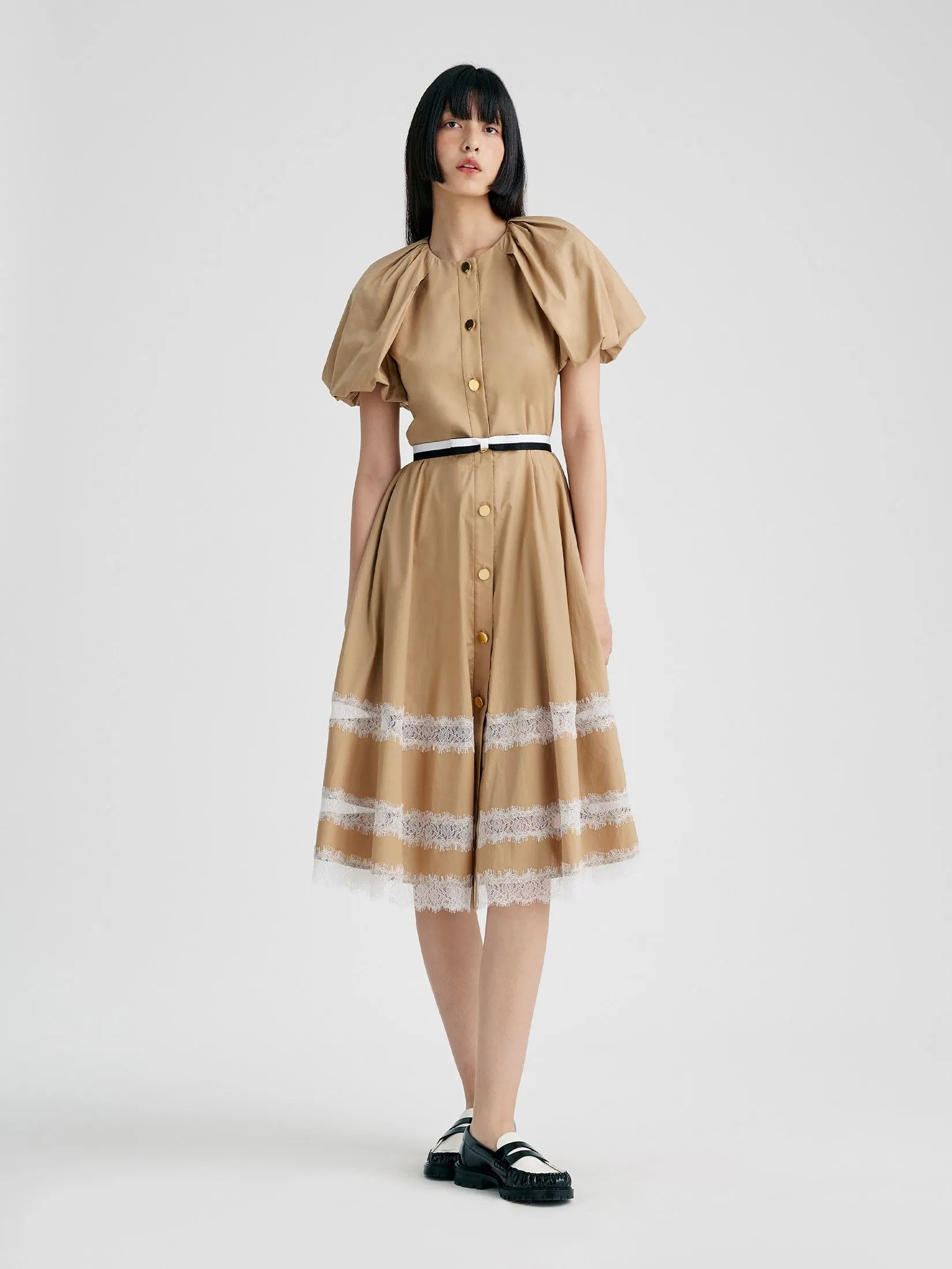 ASV (AW24)Suzane Balloon Women Dress Beige