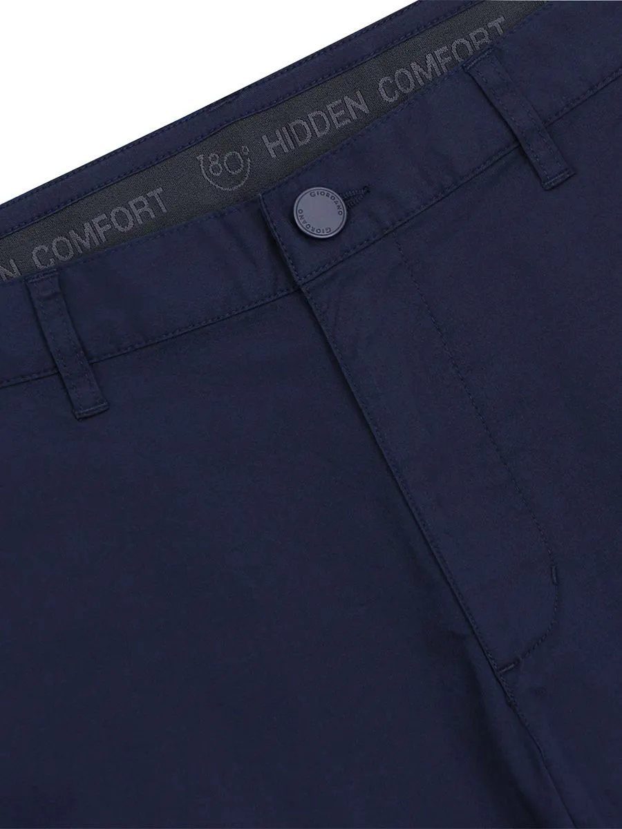GIORDANO Men's Hidden Comfort Bermuda Shorts (180° Waistband) Signature Navy