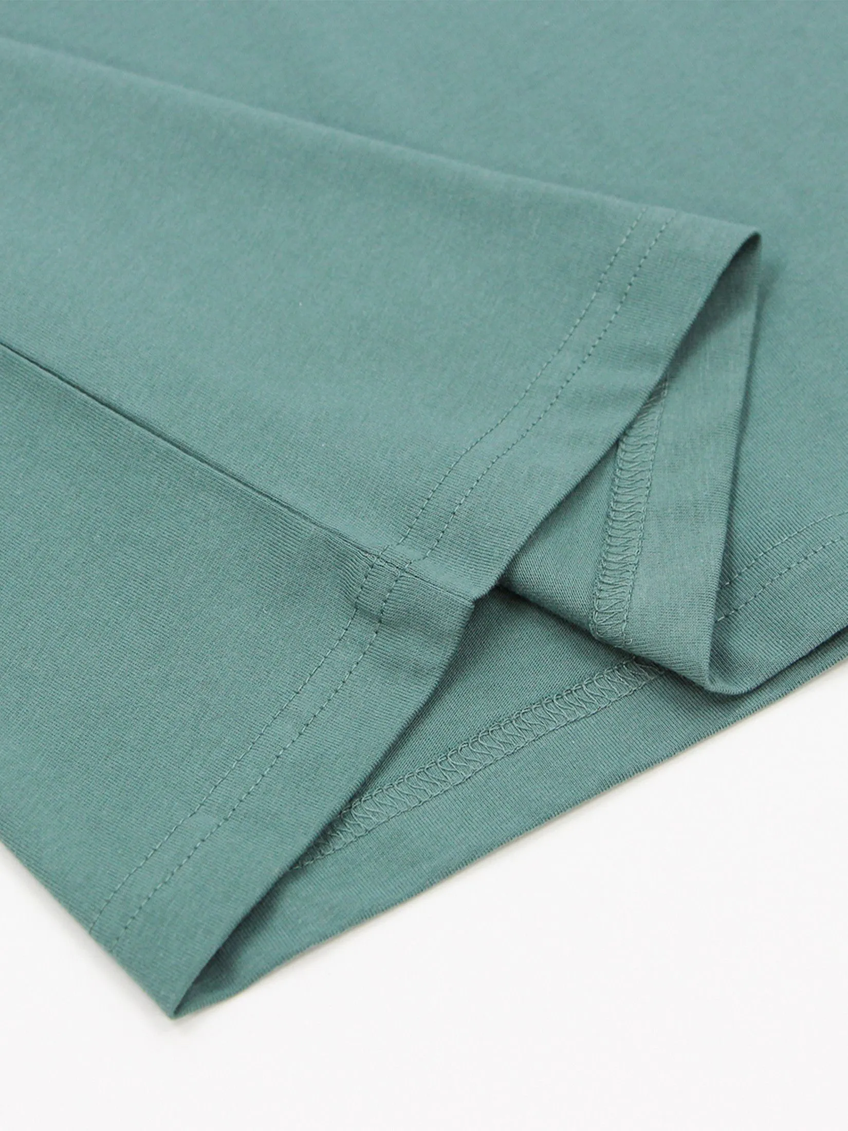 GIORDANO Men's Slim V-Neck Tee Smoky Emerald green