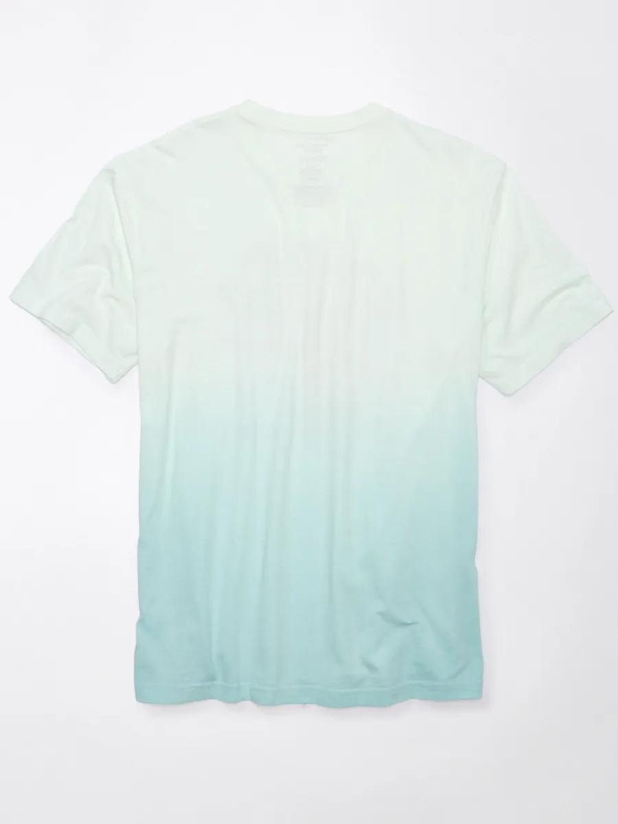 AMERICAN EAGLE MEN G SS MARLEY SET IN TEE- PC DYE + DIP + MAGIC WHITE TUMBLE 401 LIGHT BLUE