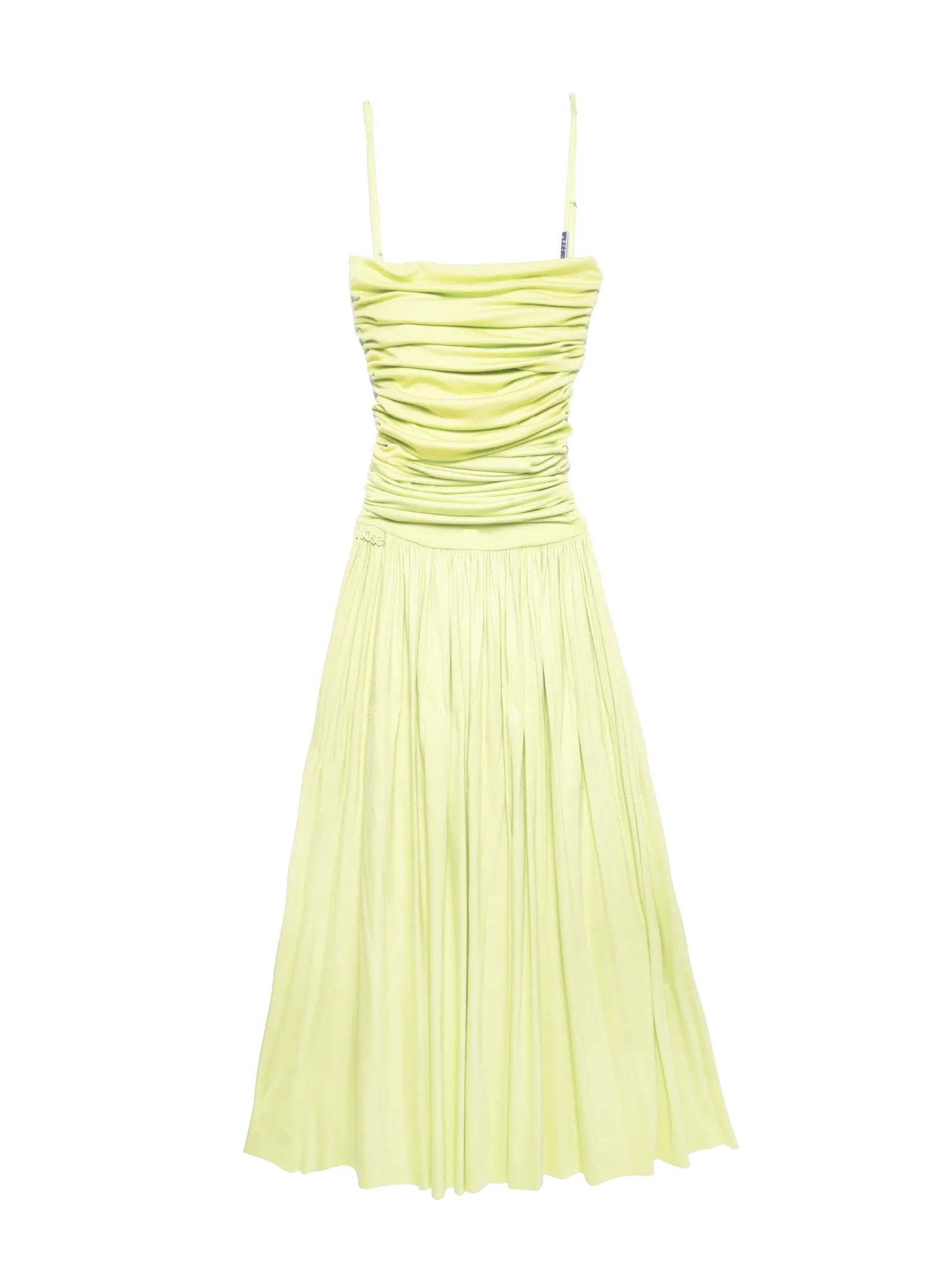 KLOSET (SS25) Women Front Ruched Maxi Dress Green