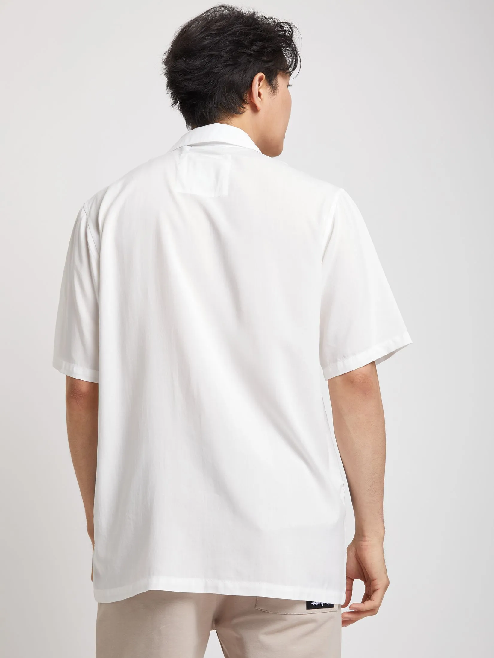 PACIFIC UNION Men Shirt Short Sleeve Oversize Tom and Jerry White