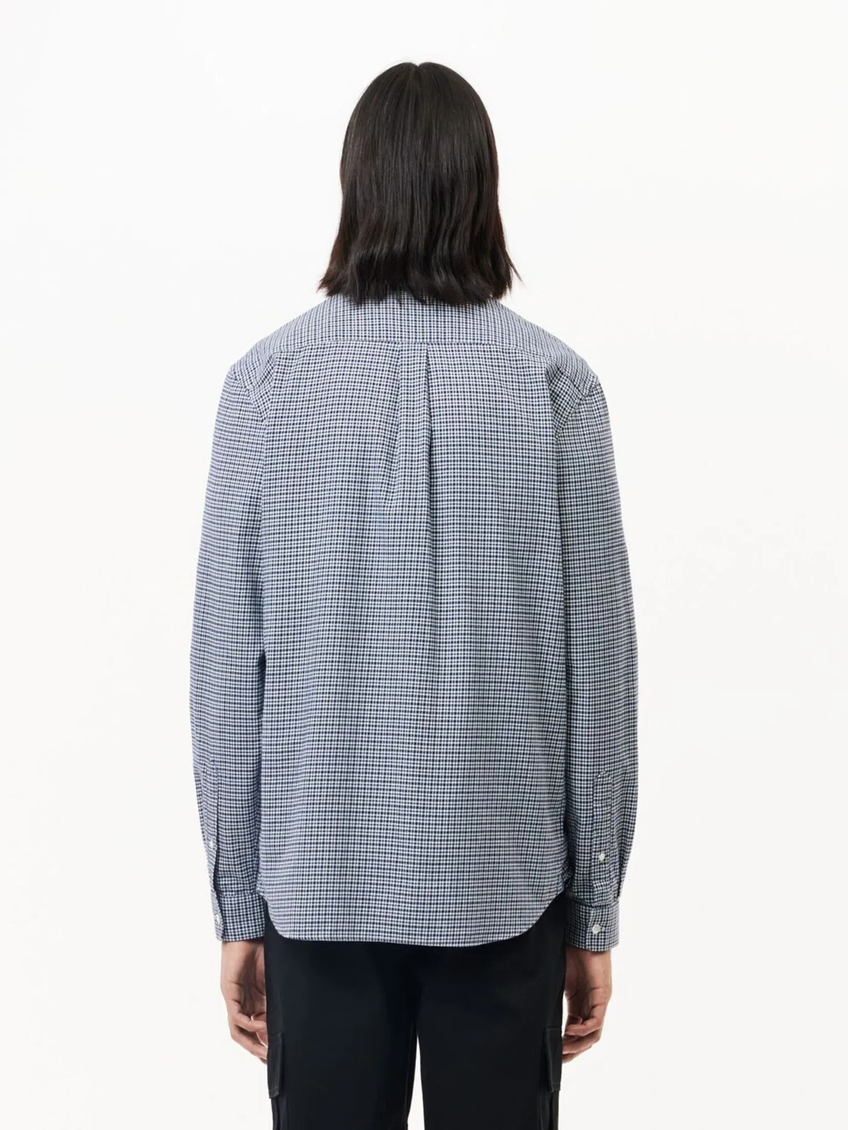 LACOSTE Regular Fit Pocket Front Checked Shirt Blue