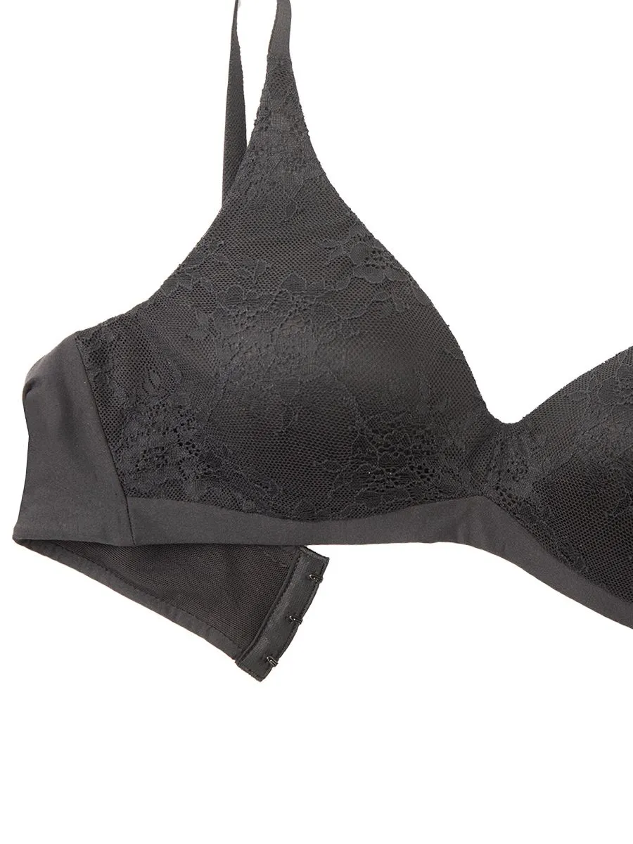 BSC LINGERIE Women Lace NONWIRE BRA BB3557 BLACK