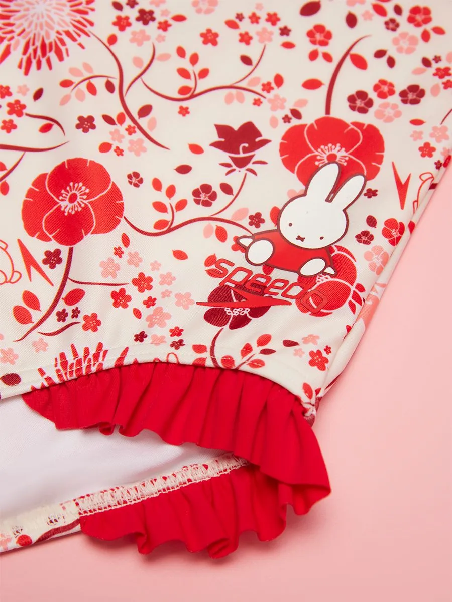 SPEEDO RED SPEEDO Miffy Frill Girls Swimsuit