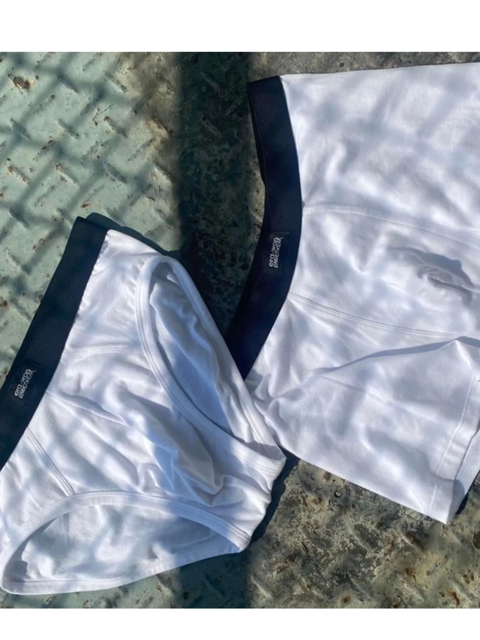 ERA-WON Men's underwear bikini 2 Pcs. White