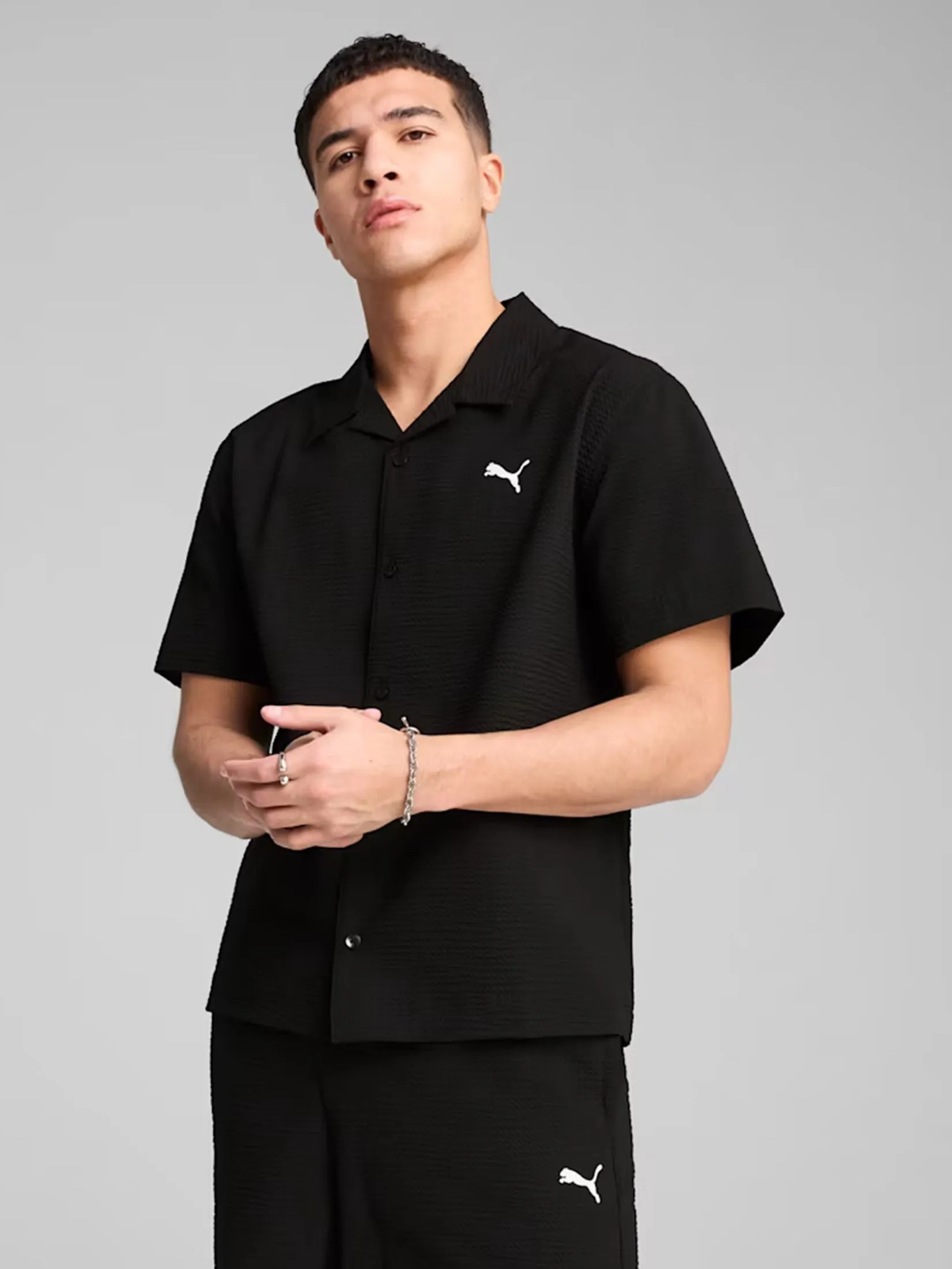 PUMA Men Shirt Wardrobe Essentials Seersucker Relaxed