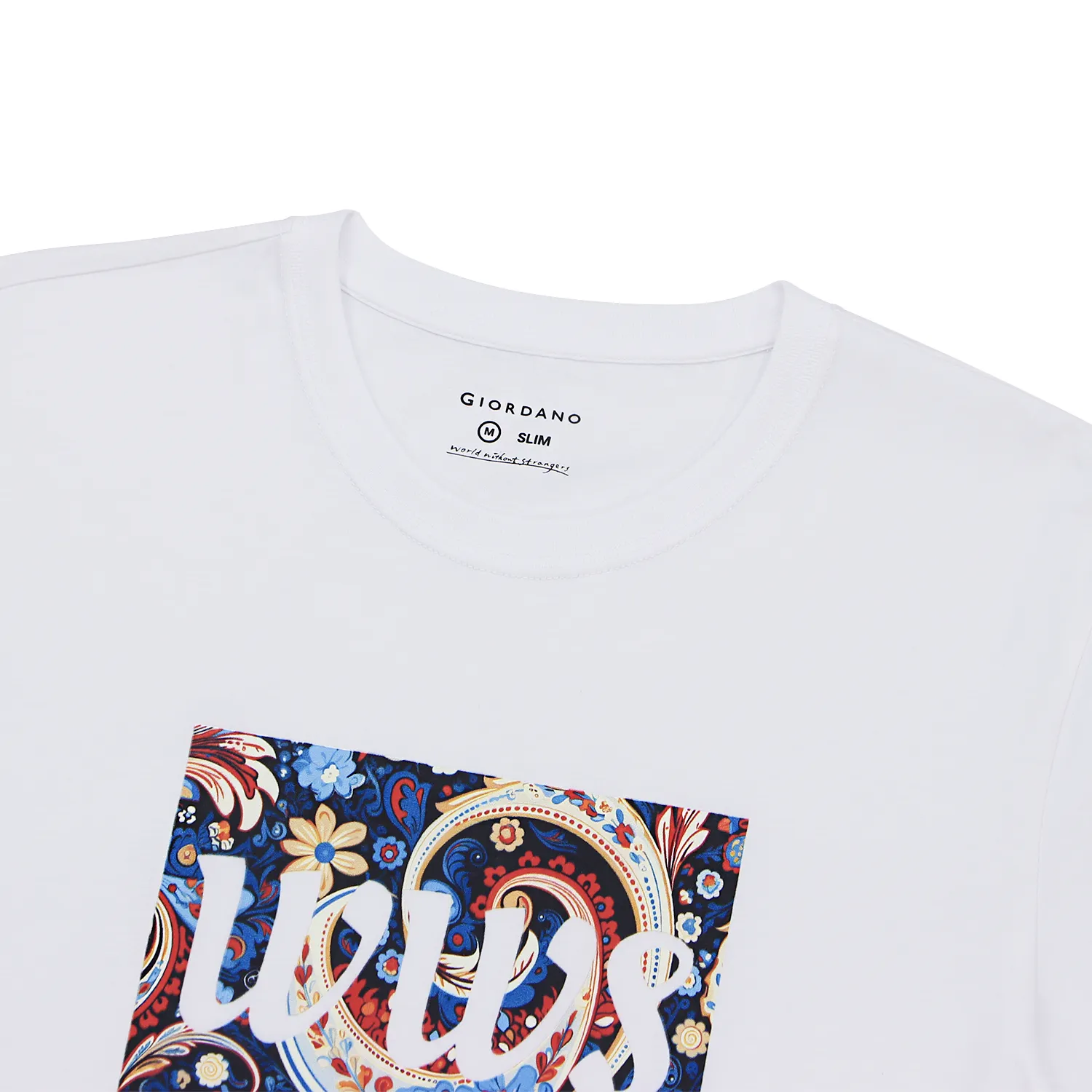 GIORDANO Men's Jersey Slim Printed Tee (WWS) White