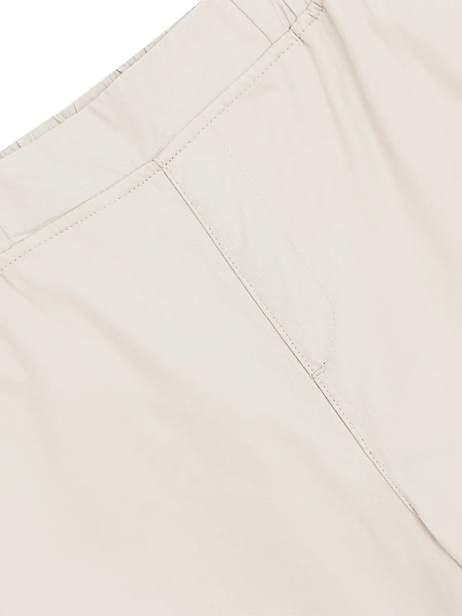 GIORDANO Women's Relax Elastic Waist Twill Audrey Pants Sand Brown khaki