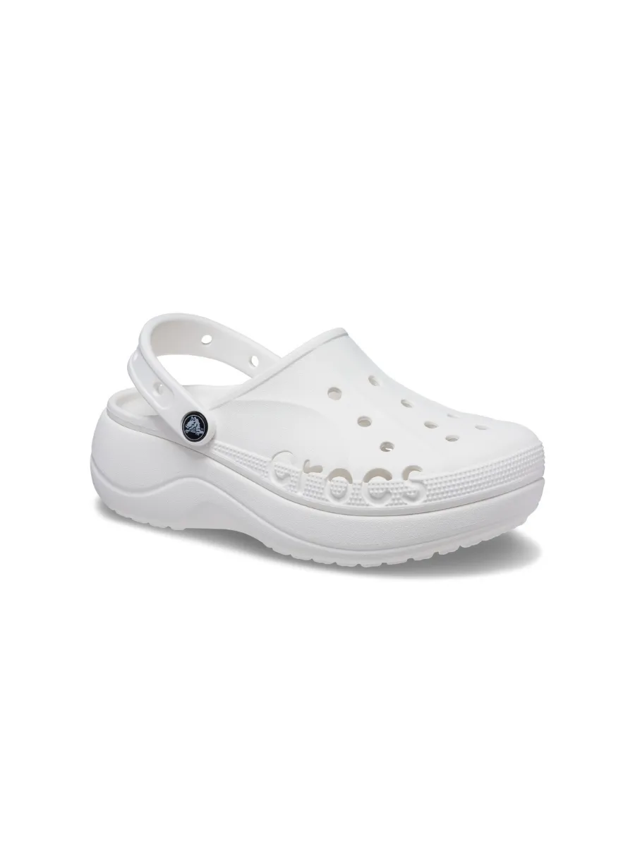CROCS WOMEN'S CASUAL SHOES BAYA PLATFORM CLOG WHITE