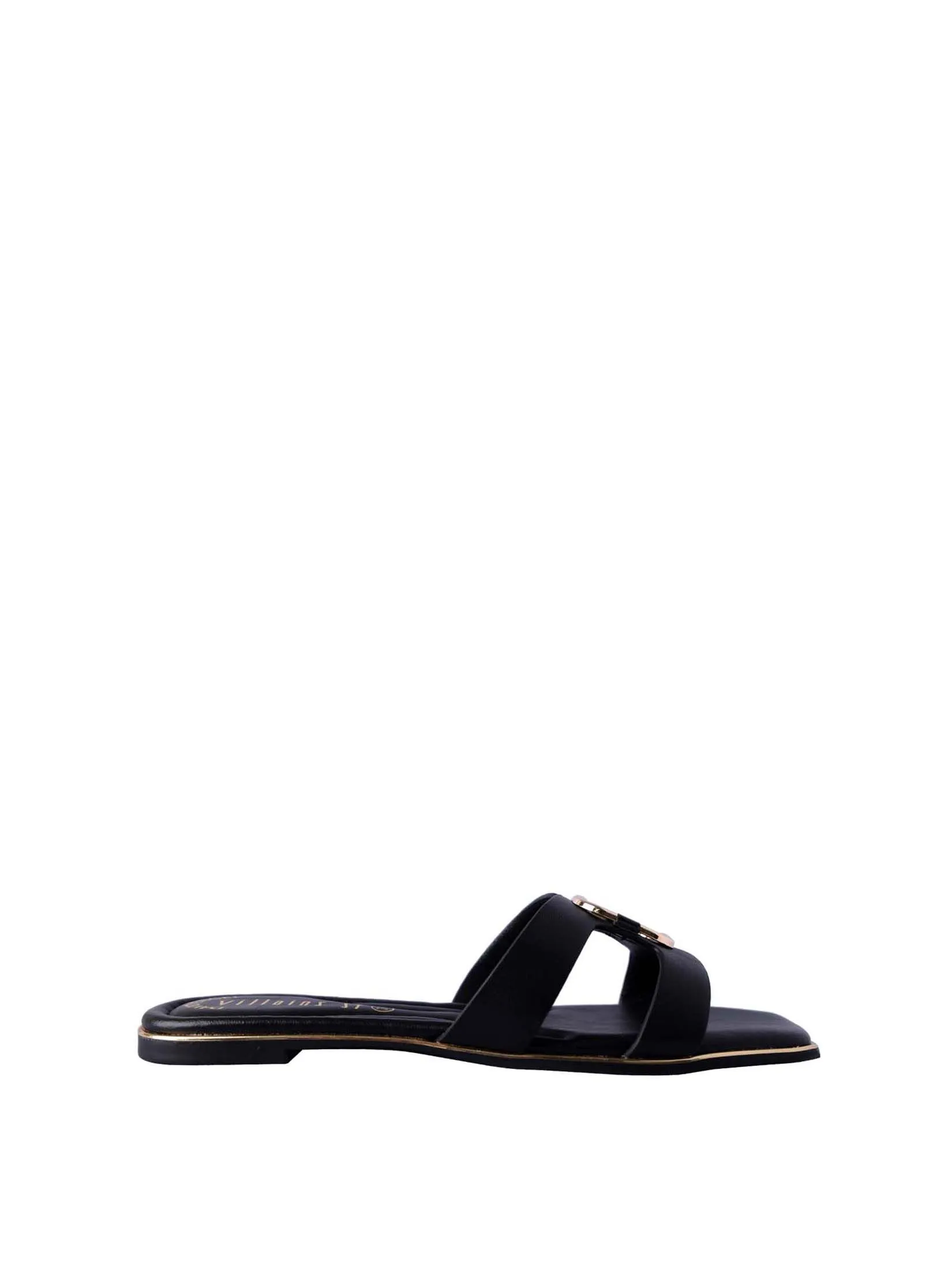 VILLAINS SF LIORA Women's Comfort Flat Sandals BLACK