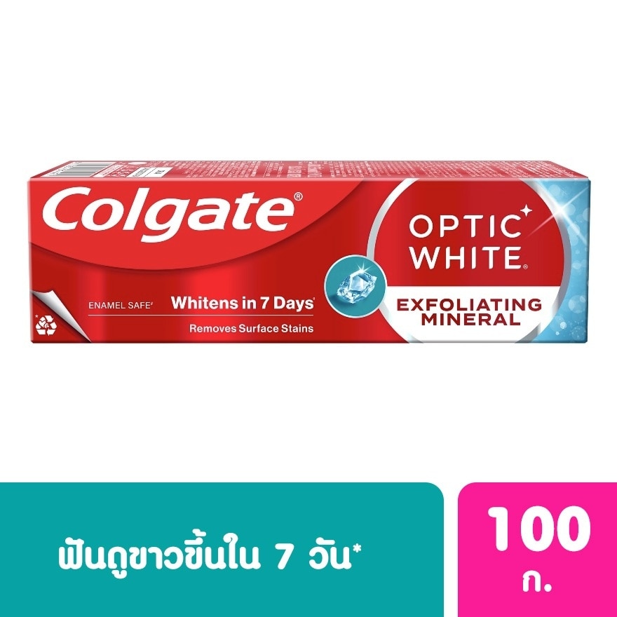 Colgate Toothpaste Optic White Exfoliating Mineral 100 G. - Red