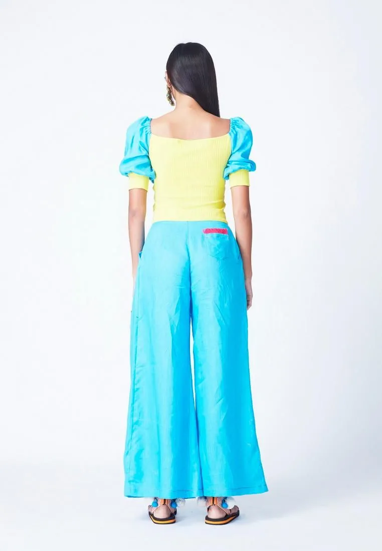 QOYA Blue MONRAK LEH TROUSERS IN SKY BLUE (BL)