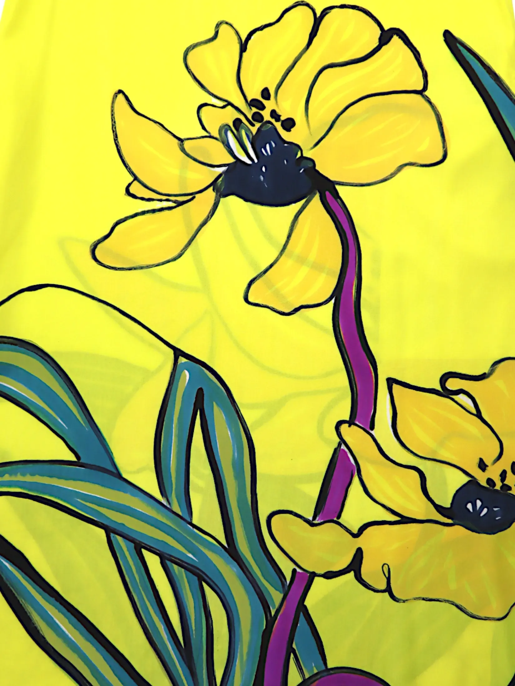 YODYOKO Woman Sleeveless Dress - Yellow : Golden Poppy of Summer