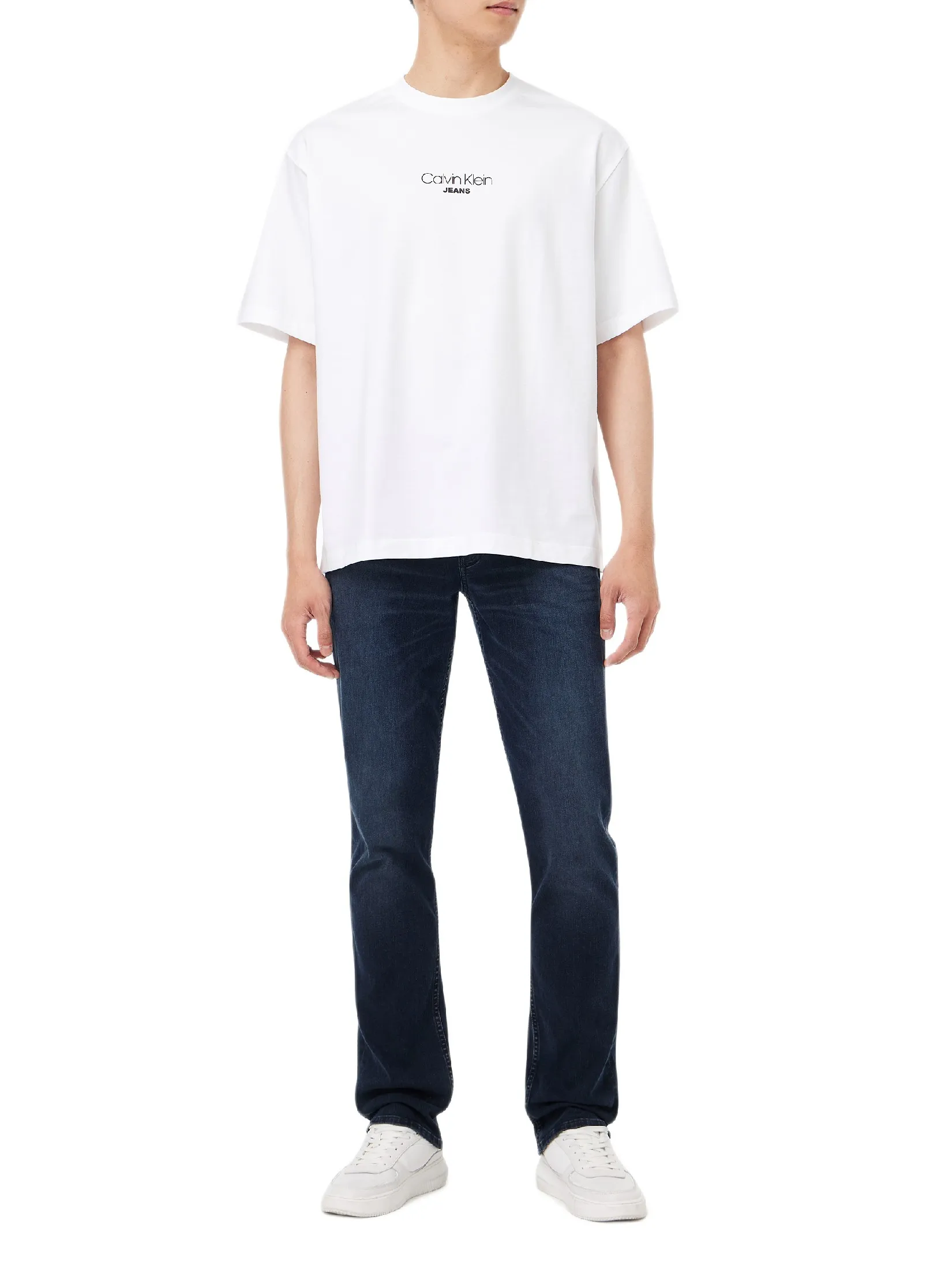 CALVIN KLEIN Men s Relaxed Fit CKJ Graphic Short Sleeve T-Shirt White