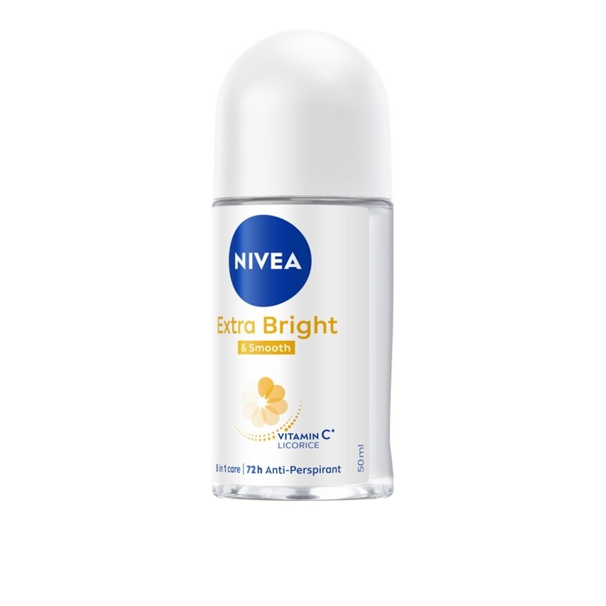 Nivea Roll On Extra Bright  Smooth 50 Ml. โรลออน ระงับกลิ่นกาย