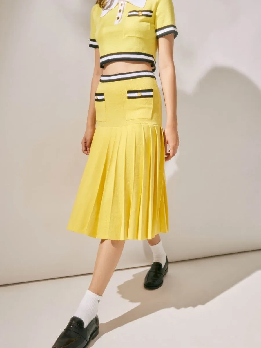 ASV (RS24) Dorothy Women Pleated Skirt Yellow