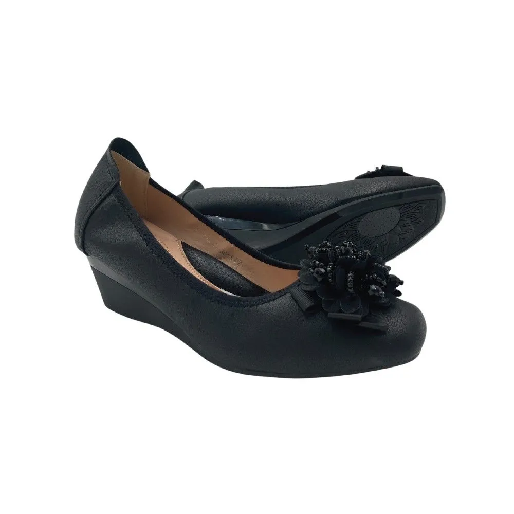 D'ARTE BLACK WEDGE HEELS D75-22887
