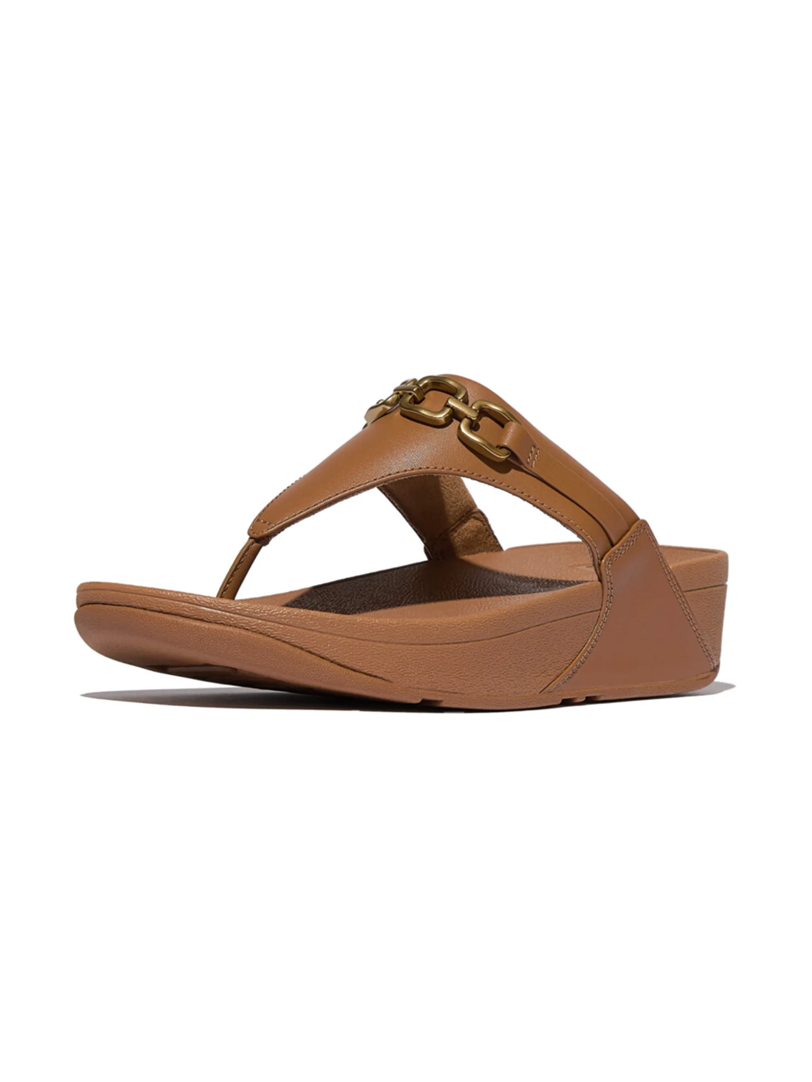 FitFlop™ WOMEN S LULU SQUARE-CHAIN TOE-POST BROWN