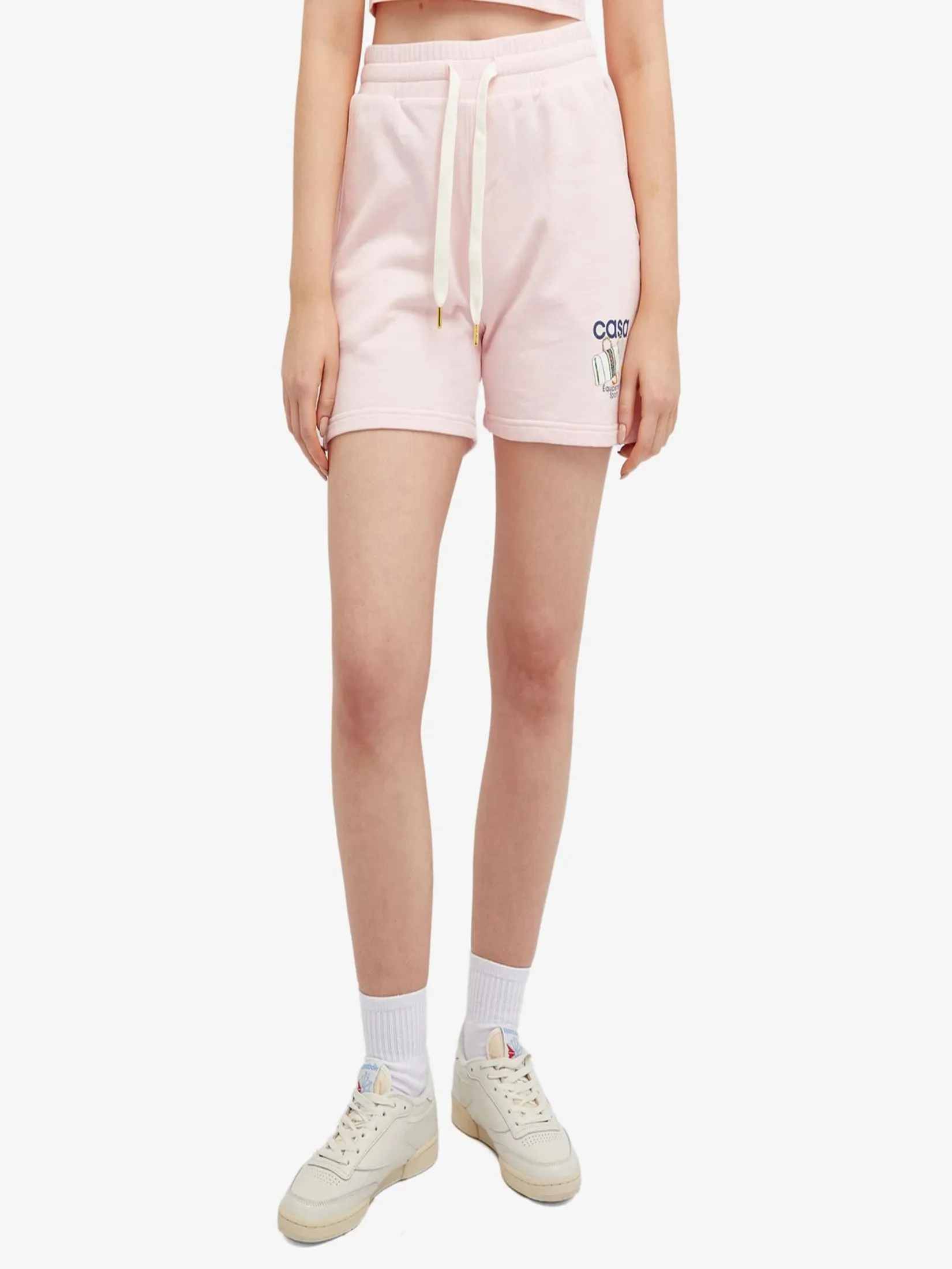 CASABLANCA WOMEN EQUIPEMENT SPORTIF PRINTED SWEATSHORT IN PINK LOOPBACK