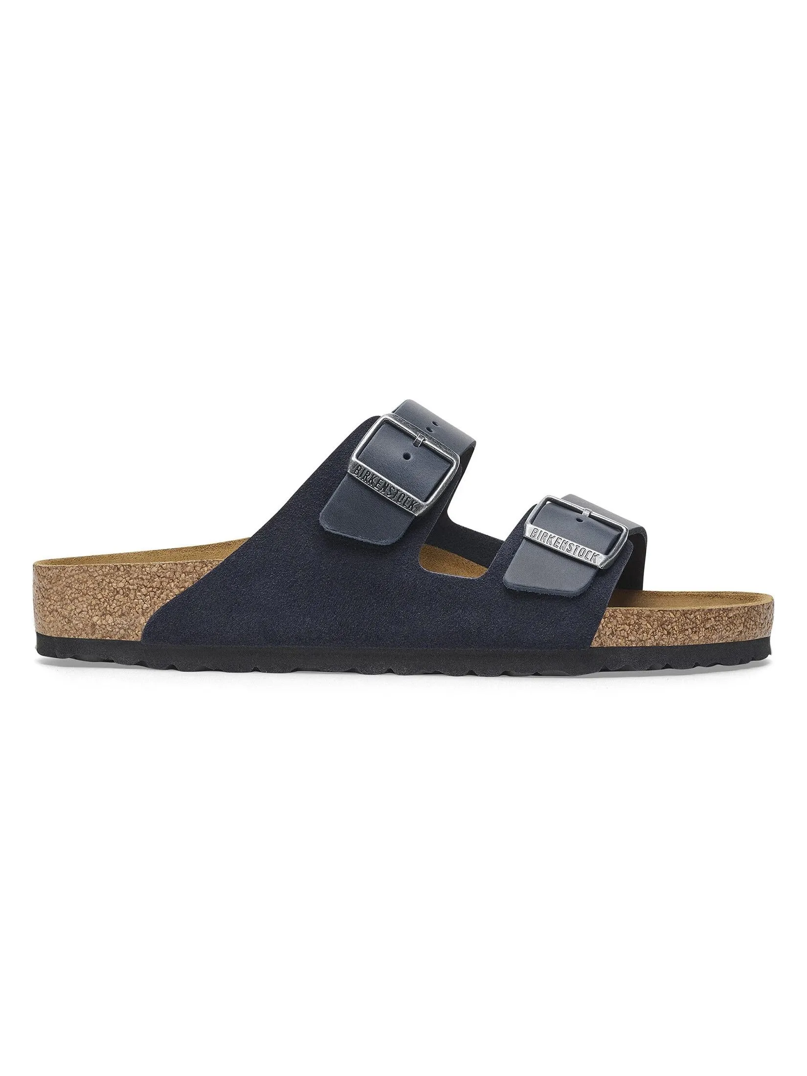 BIRKENSTOCK MEN SANDALS ARIZONA SUEDE/OILED LEA MIX MIDNIGHT