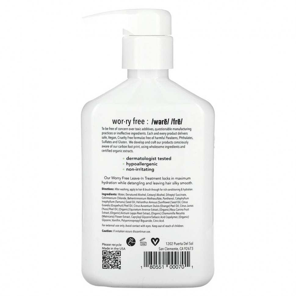 Original Sprout Inc, Worry Free, несмываемое средство, 300 мл (10 жидк. Унций)