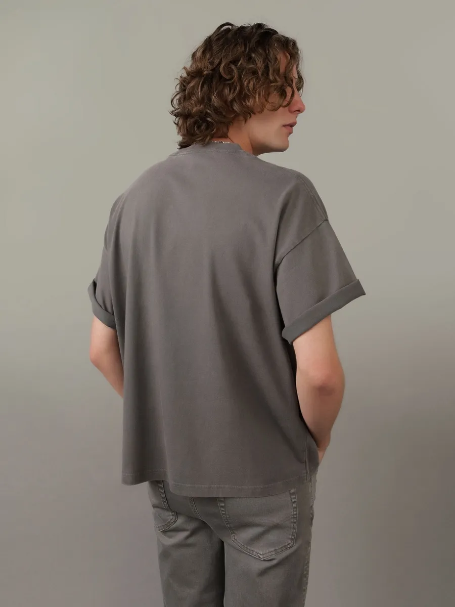 AMERICAN EAGLE MEN G SS INTL OS SET IN TEE- PC DYE + MAGIC WHITE TUMBLE 020 GRAY