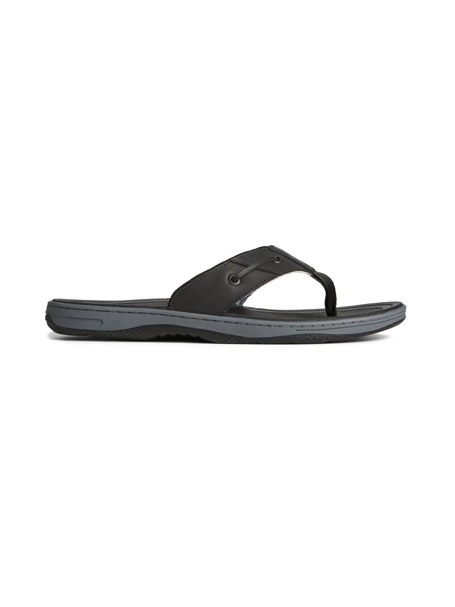 SPERRY MEN BAITFISH THONG LEATHER BLACK