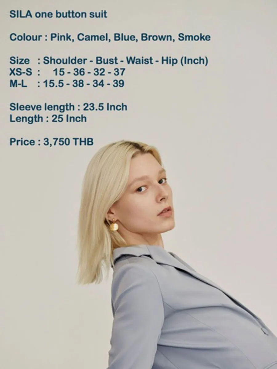 SILA COLLECTION One Button Suit Pink