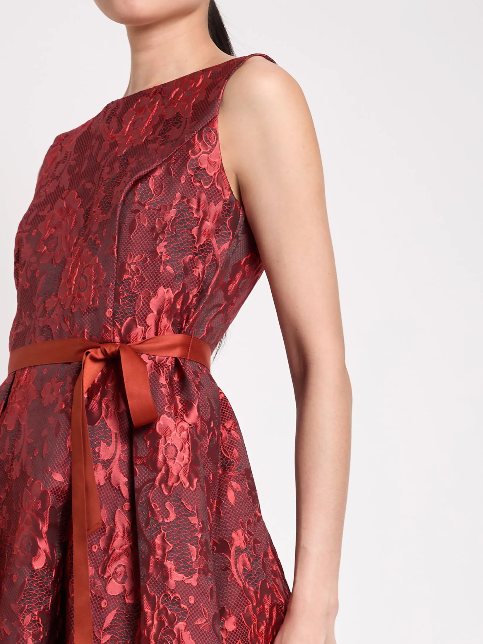 EXPRESSIONS EVENING Women Midi Dress Sleeveless Textured Jacquard