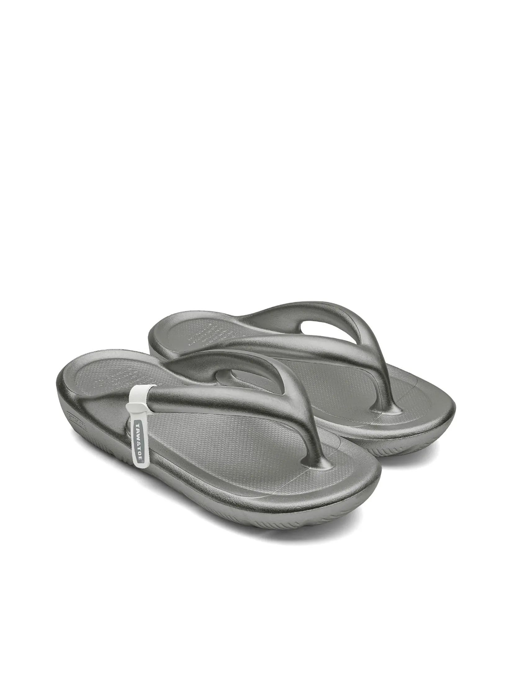 TAW&TOE Unisex Sandals Zerovity Flip Flop OG Metal Silver