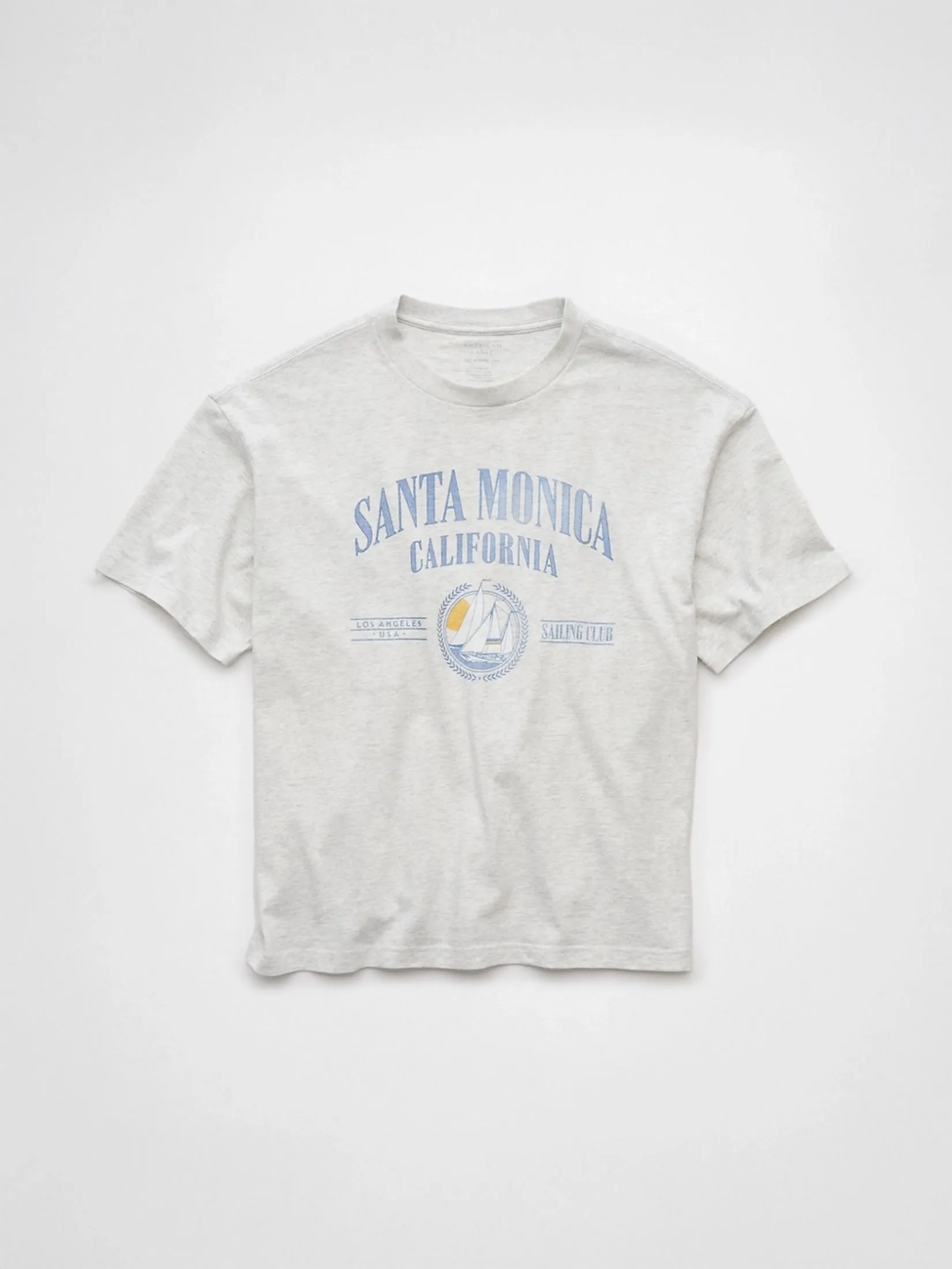 AMERICAN EAGLE MEN G SS SP2 RELAXED SET IN TEE- HTHR + SERIOUSLY SOFT 092 LIGHT HEATHER GRAY