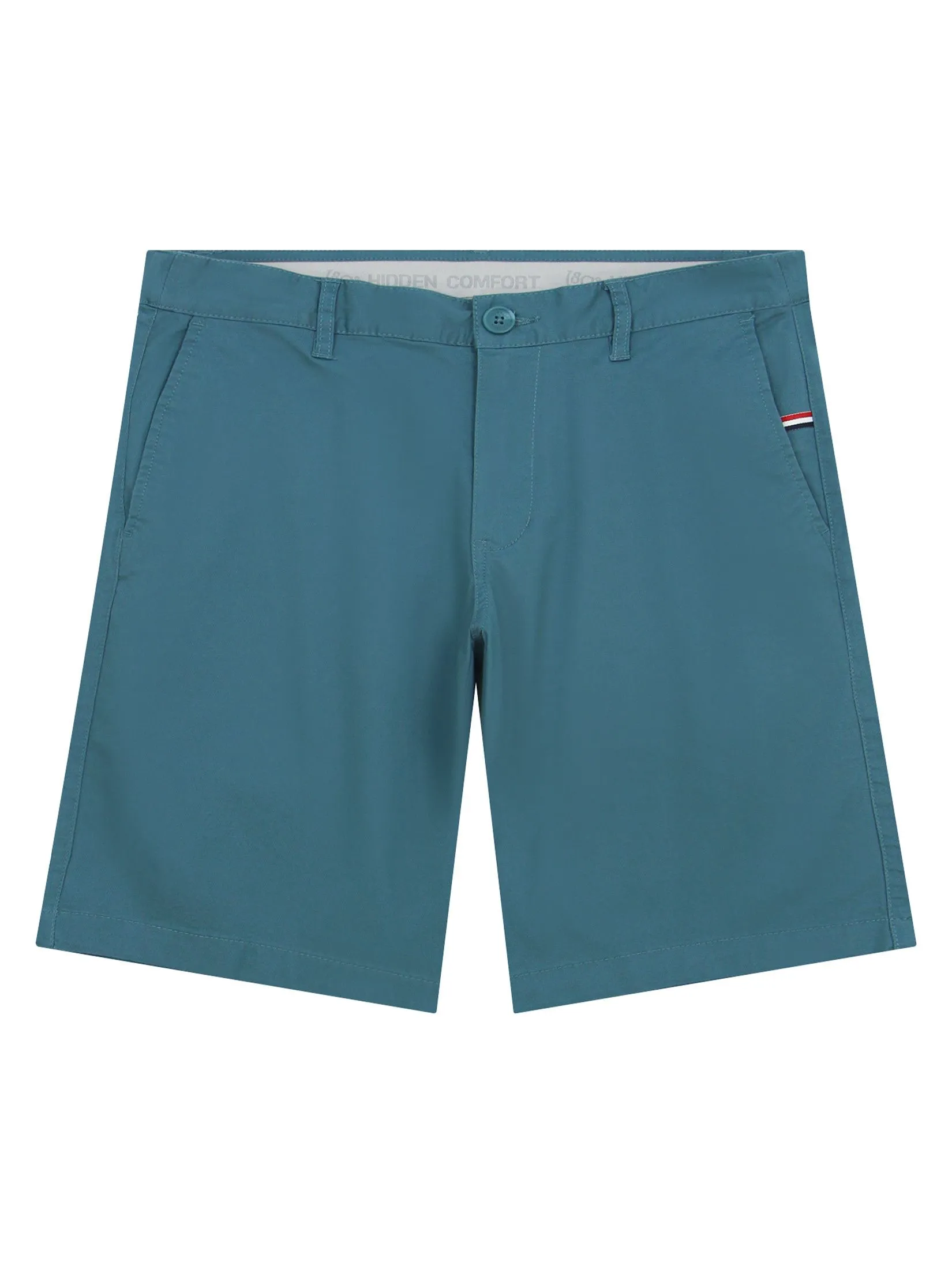 GIORDANO Men's Slim Taper Bermuda Shorts (180° Elastic Waist) Deep Emerald green