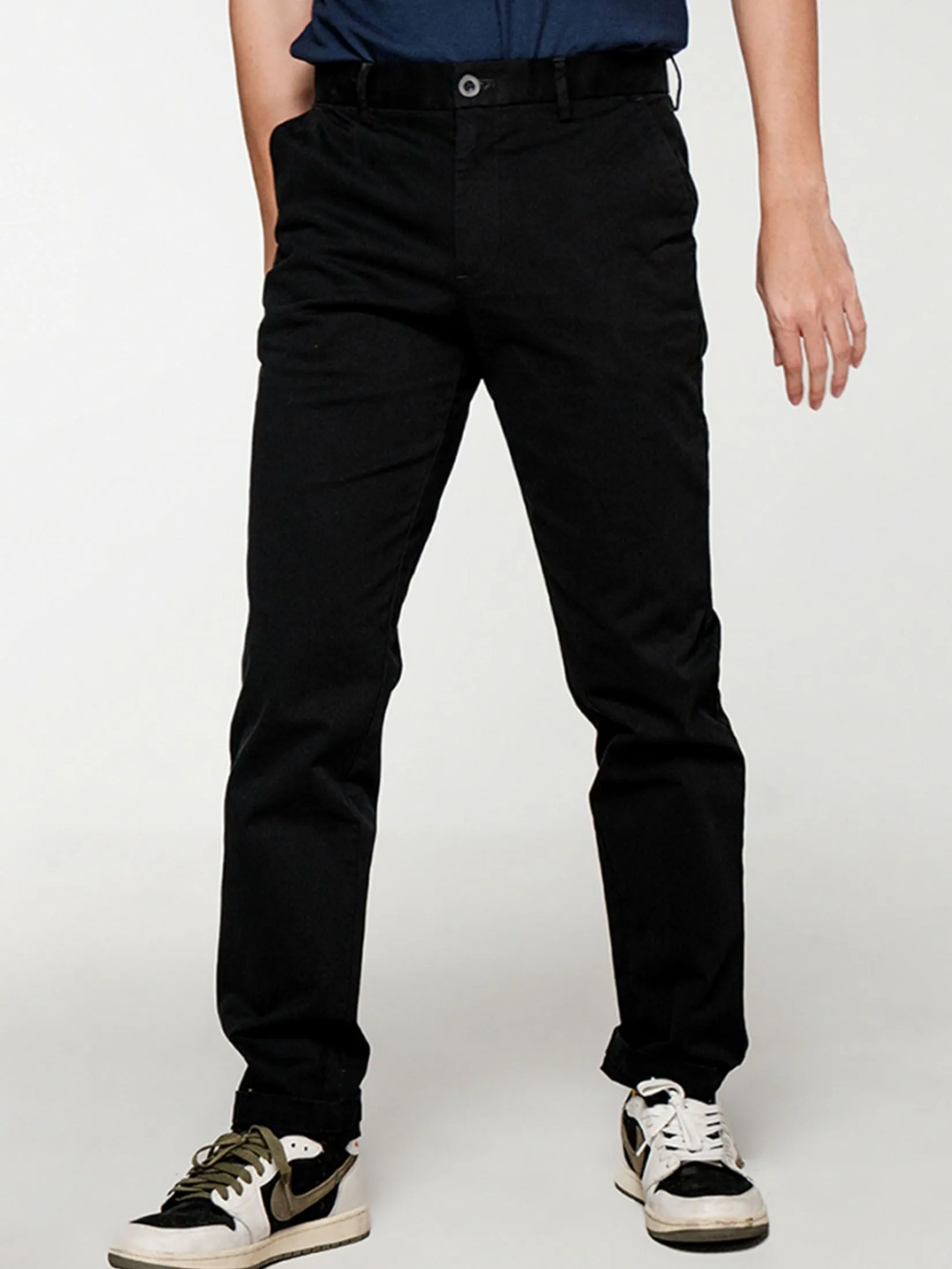 ERA-WON Men's Chino pants skinny Black