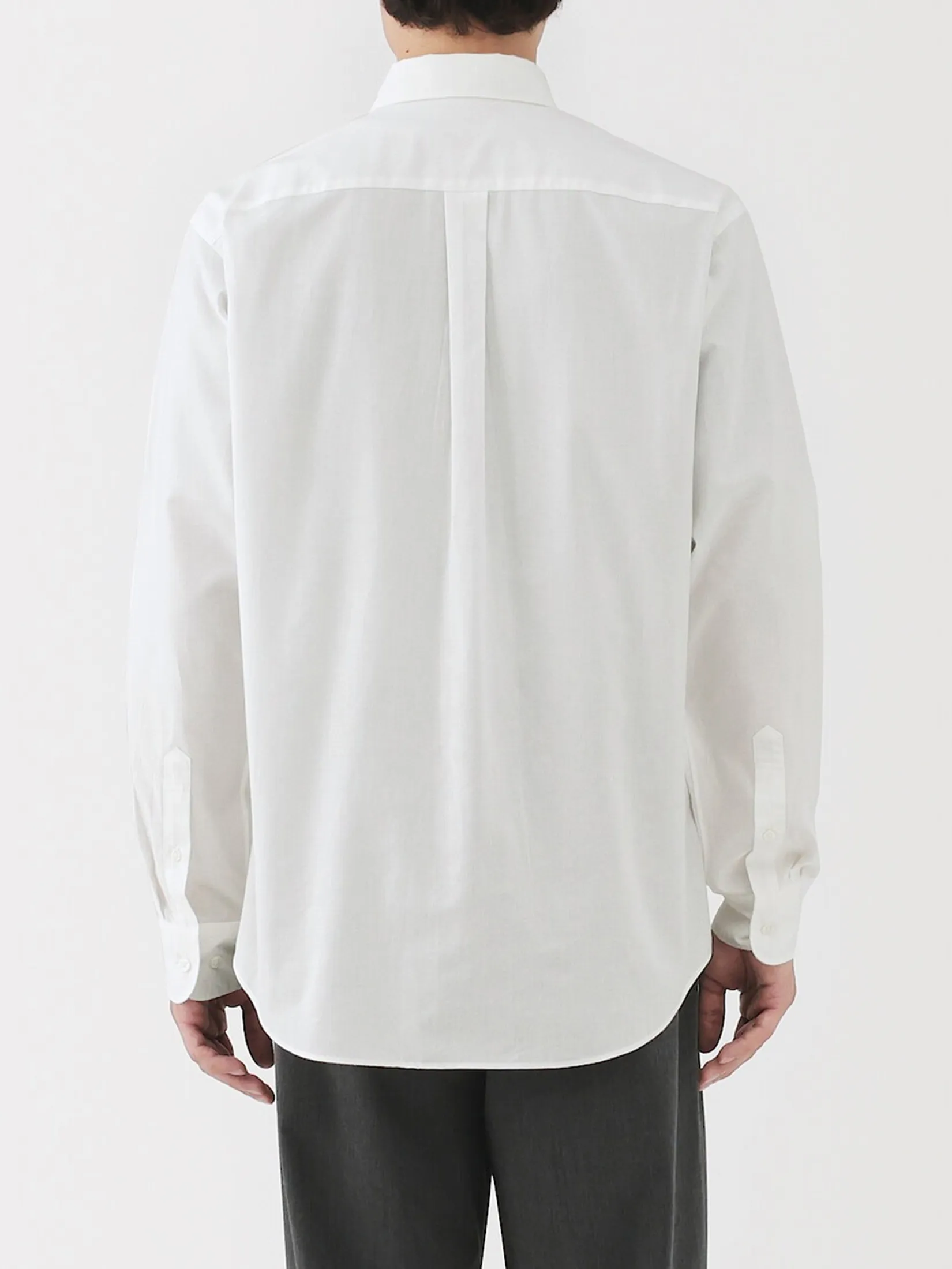MUJI Men Shirt Washed Broadcloth Long Sleeve