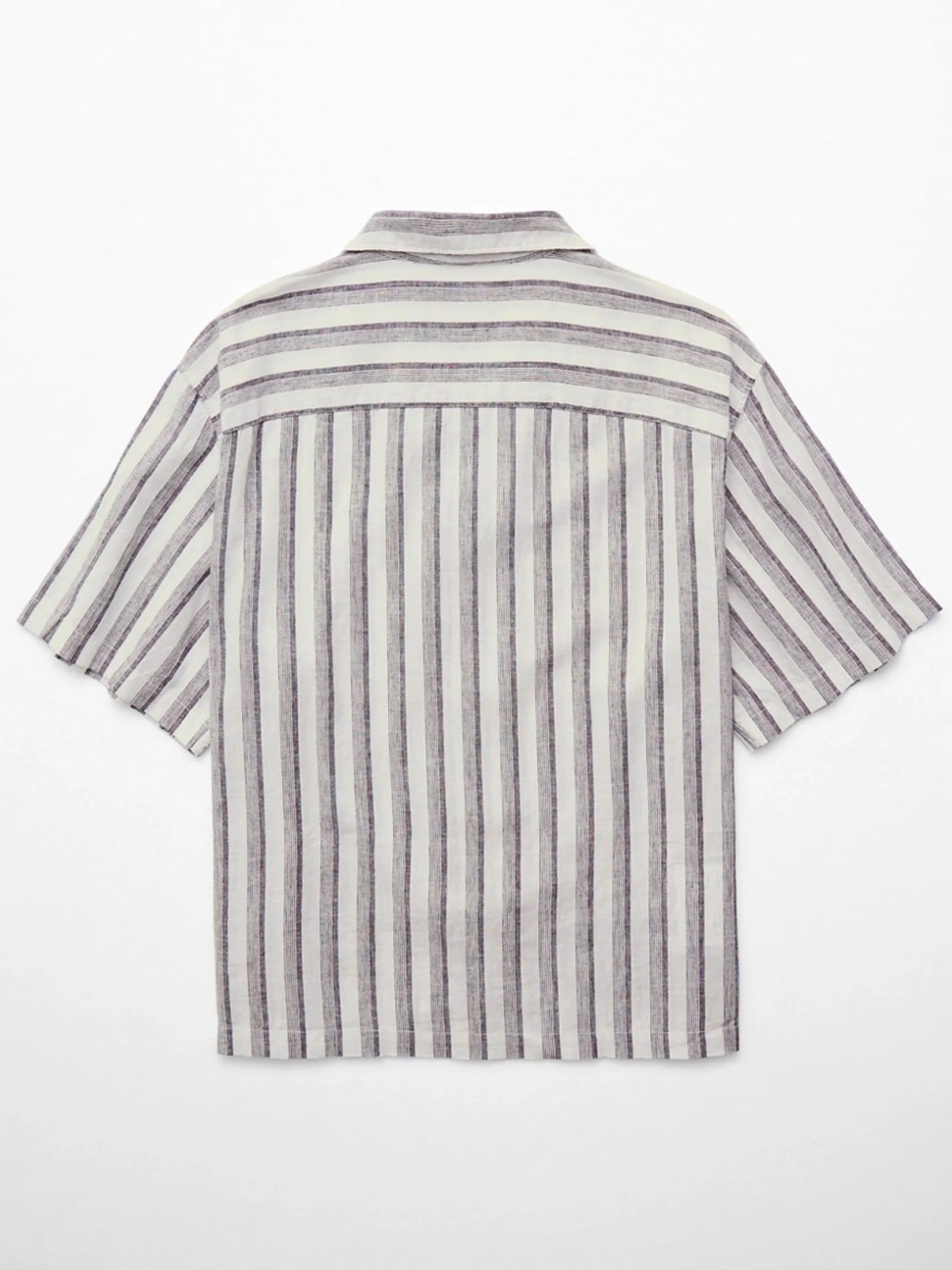 AMERICAN EAGLE MEN 2734 SS OVERSIZED CAMP COLLAR CURTIS LINEN 106 CREAM