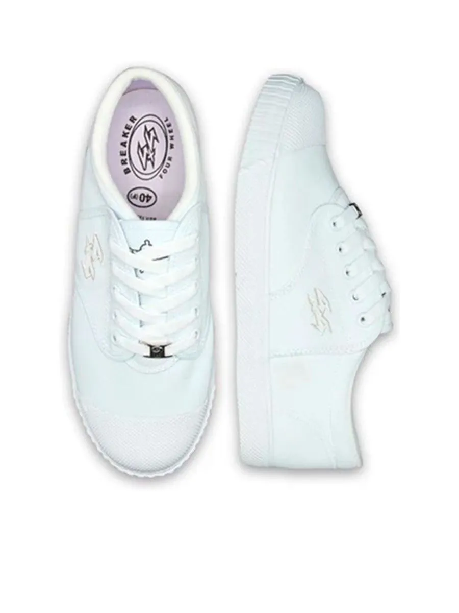 BREAKER Canvas Student Shoes 4X4 White
