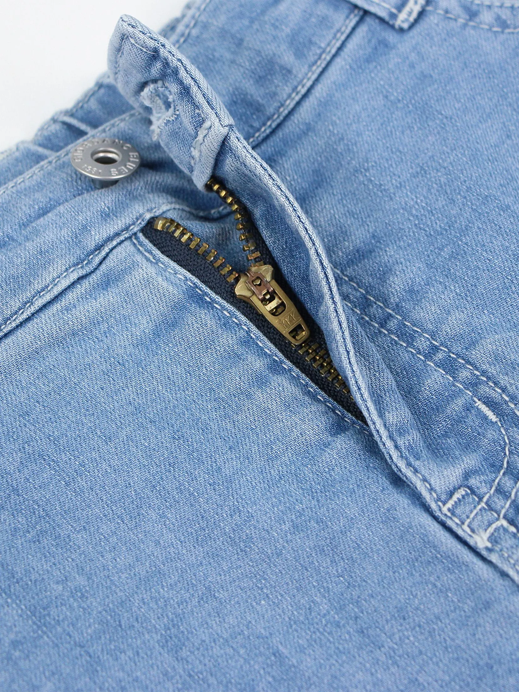 GIORDANO Women's Relaxed Denim Skorts Light Indigo Blue