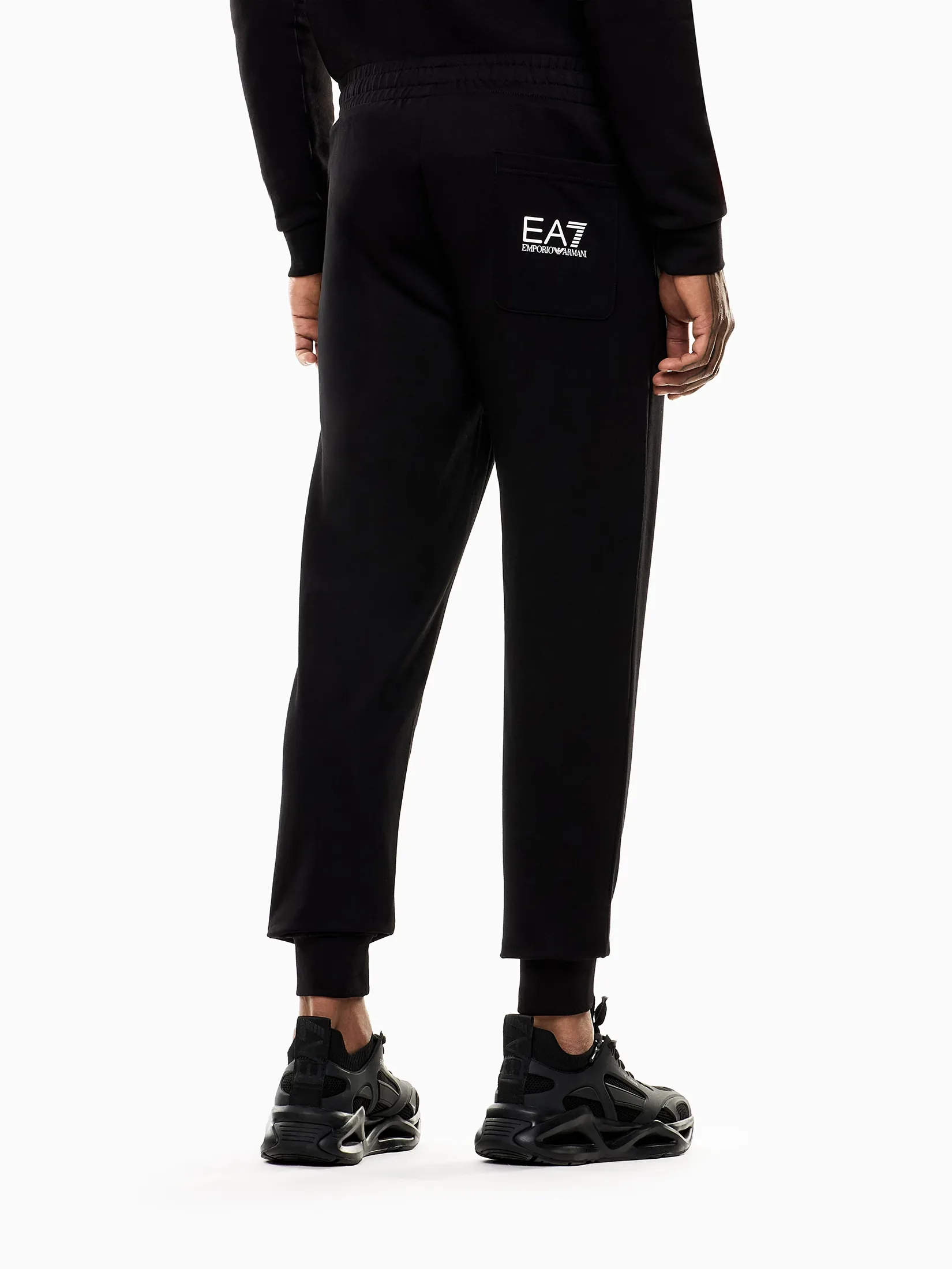 EA7 Men Joggers Logo Series Cotton CTY MC001 Black/White