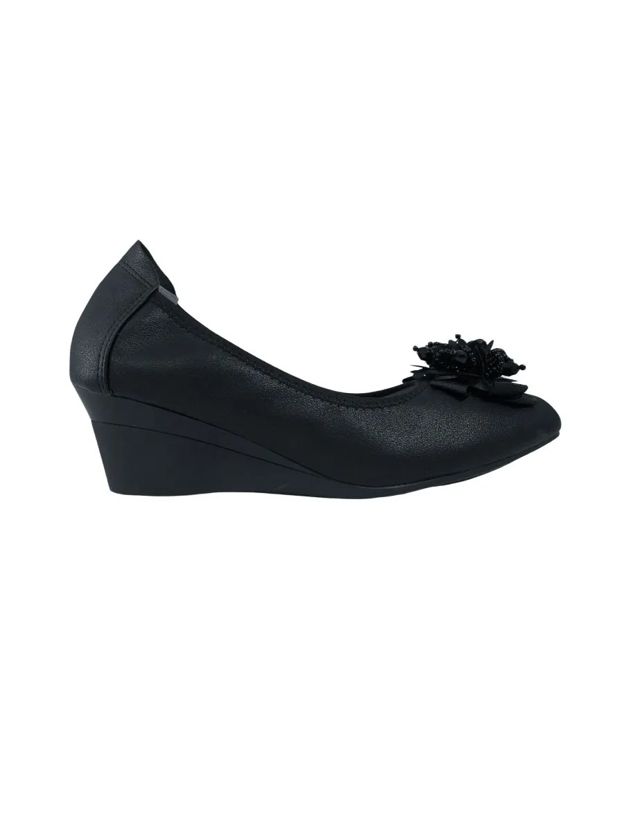 D'ARTE BLACK WEDGE HEELS D75-22887
