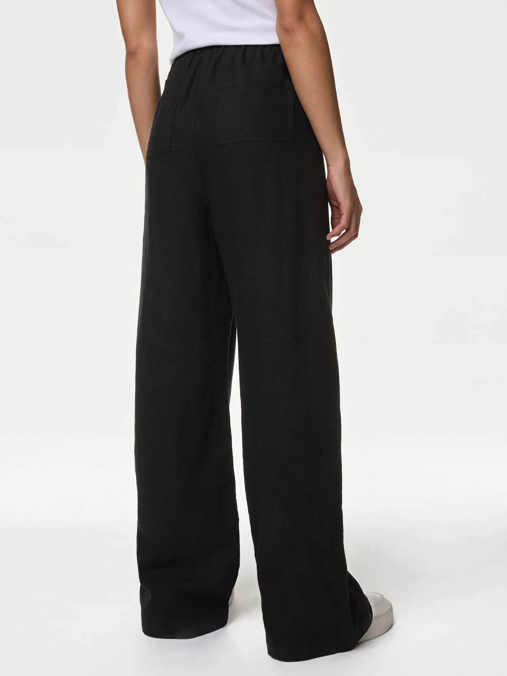 MARKS & SPENCER Women Trousers Wide Leg Linen Blend