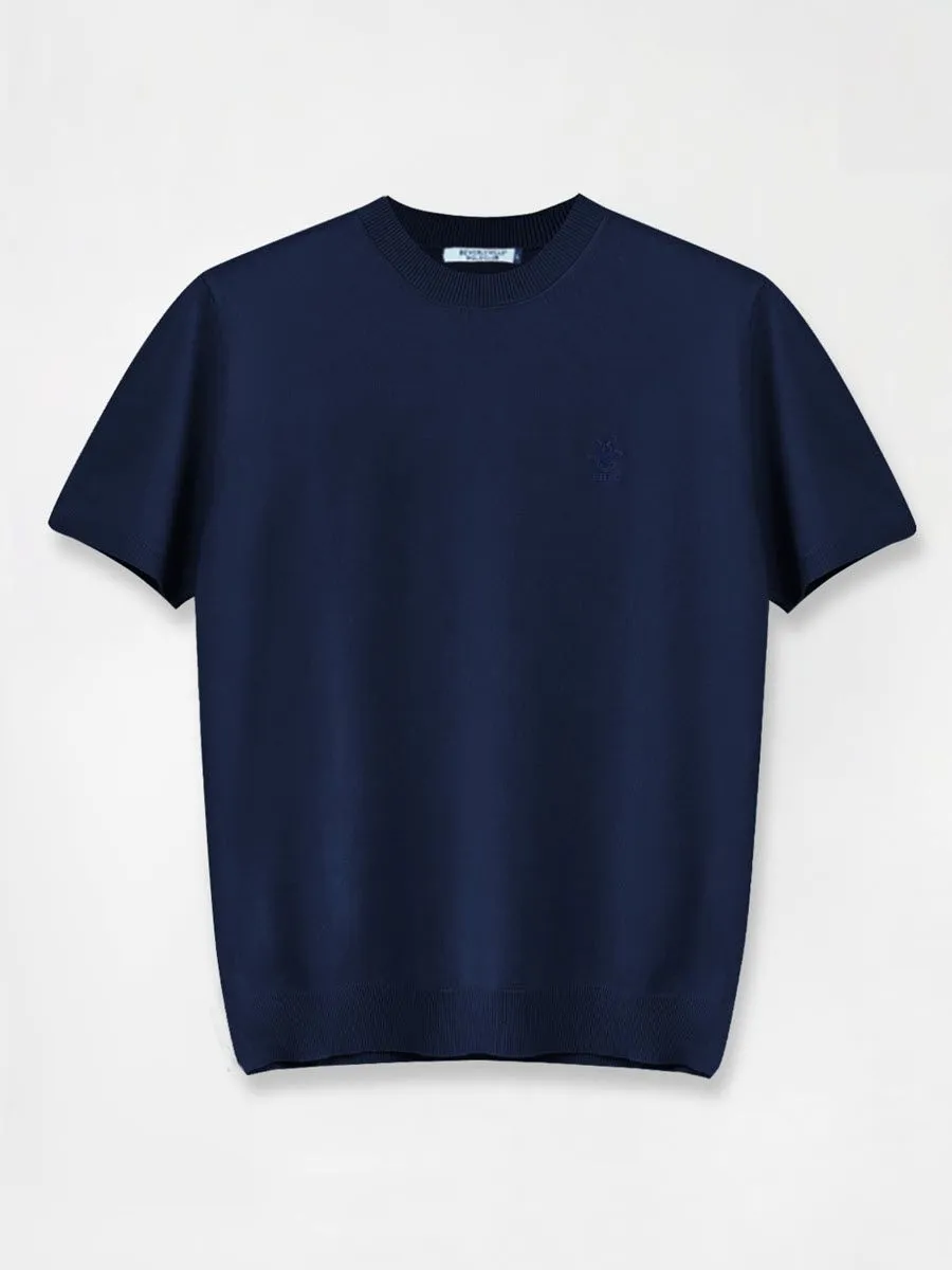 BEVERLY HILLS POLO CLUB Dark blue CREW NECK SWEATER MEN