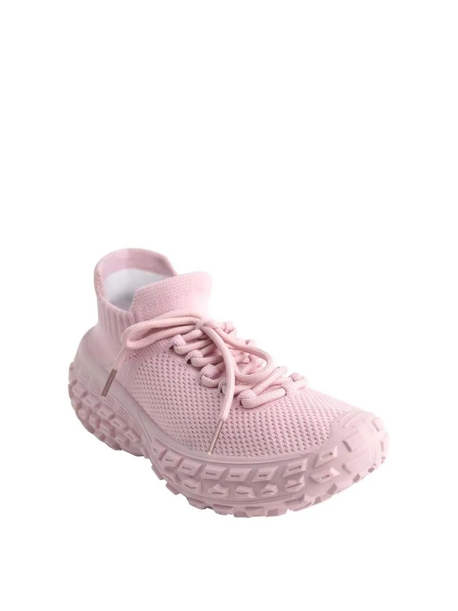 VILLAINS SF ROBOT-2 Women's Platform Comfort Sock Sneakers DARK PINK WHITE