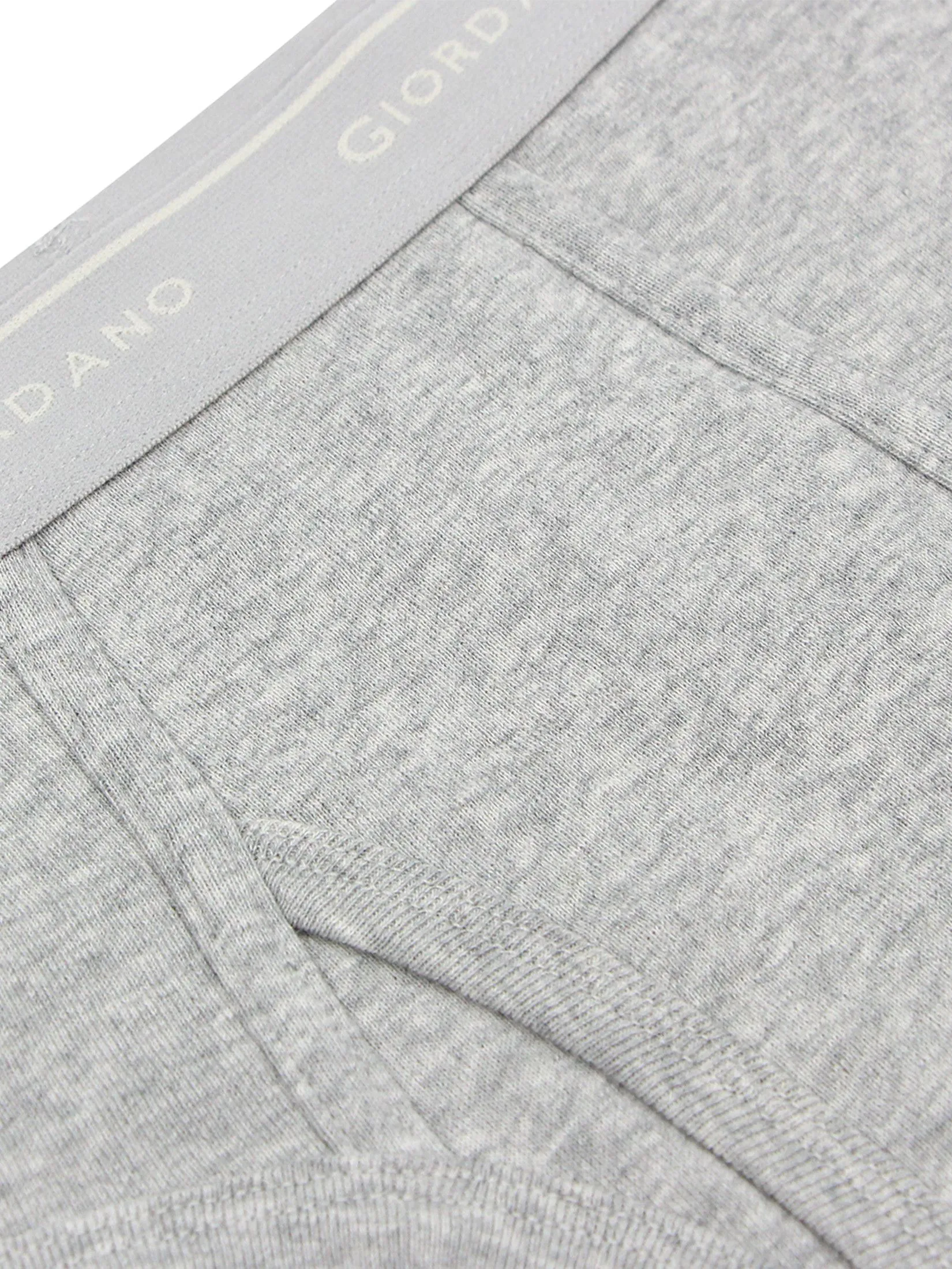 GIORDANO Men's Cotton Plain Classic Briefs (6-Pieces) Black/Grey