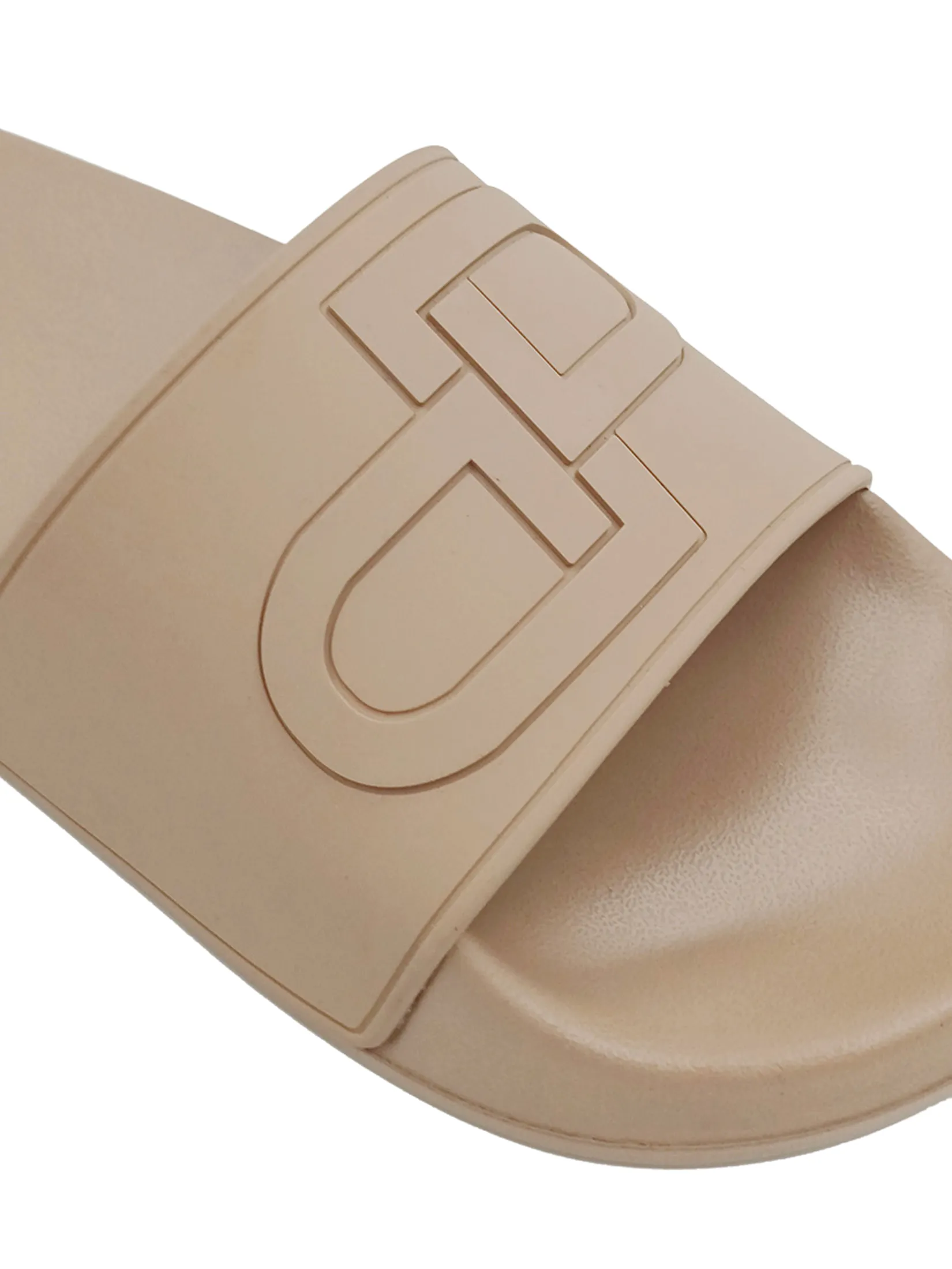 DAPPER DAPPER DP Icon Embossed Pool Slide Sandals Beige