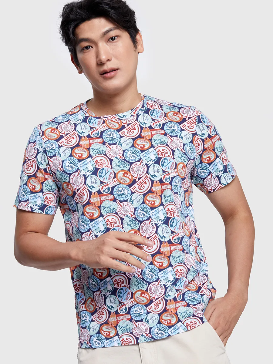 DEFRY 01 Men T-shirt Short Sleeves Printed Light Blue