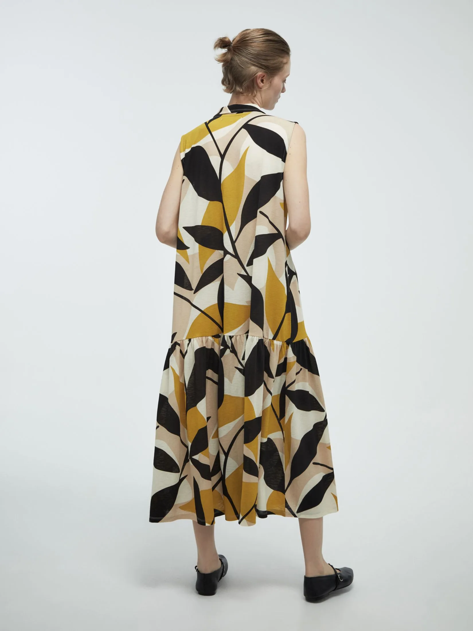 SFERA Women Midi Dress Basic Shirt Mustard