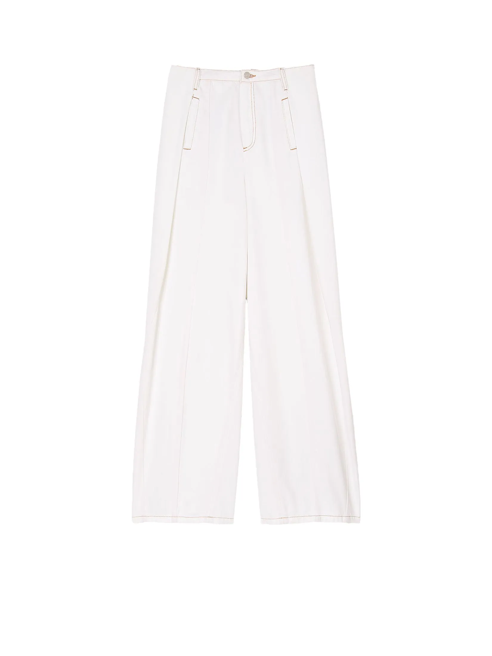 SANDRO Topstitched Wide-Leg Jeans