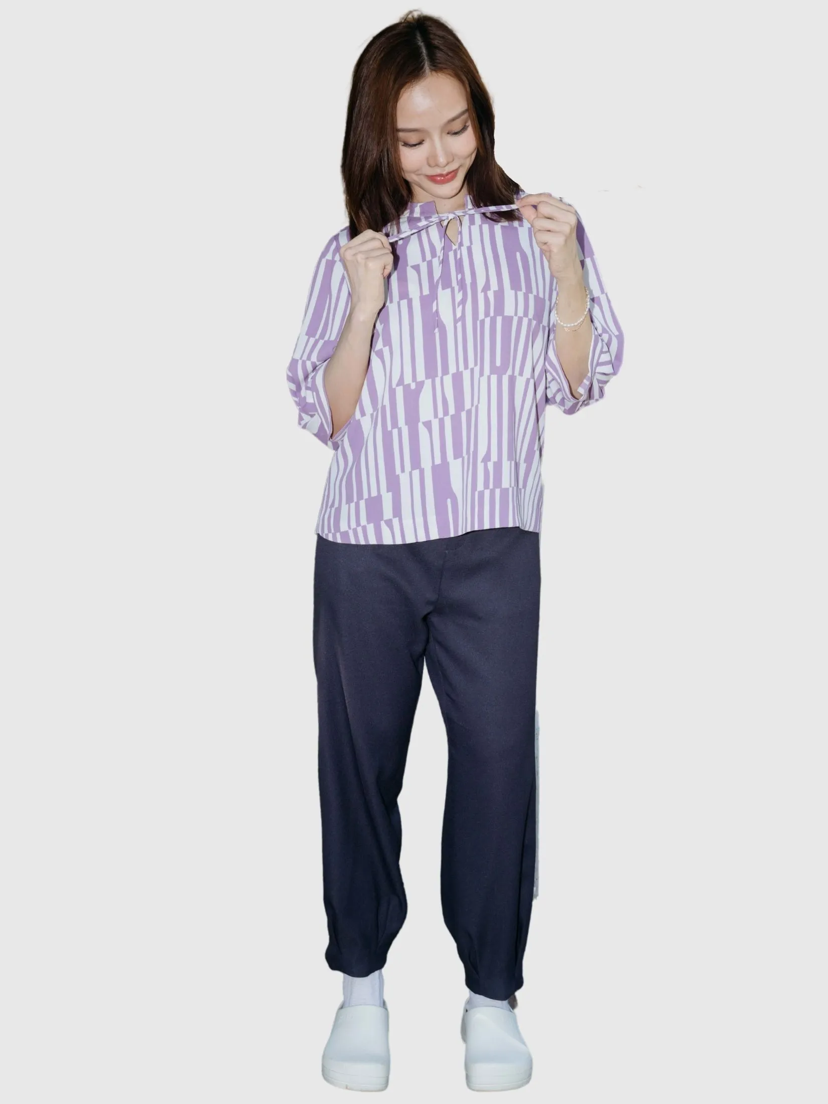 MIKIKO Women Pants Trousers Moss Crepe Dark Grey